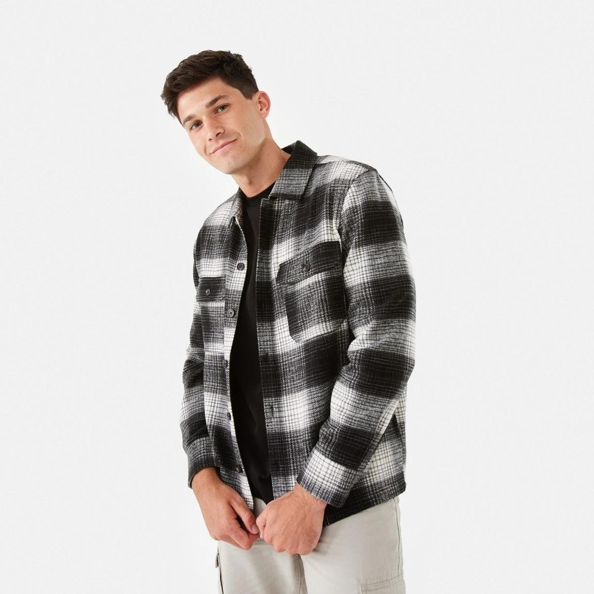 MNA CLOTHING ARTICLE # 6768 LONG SLEEVE CHECK OVERSHIRT