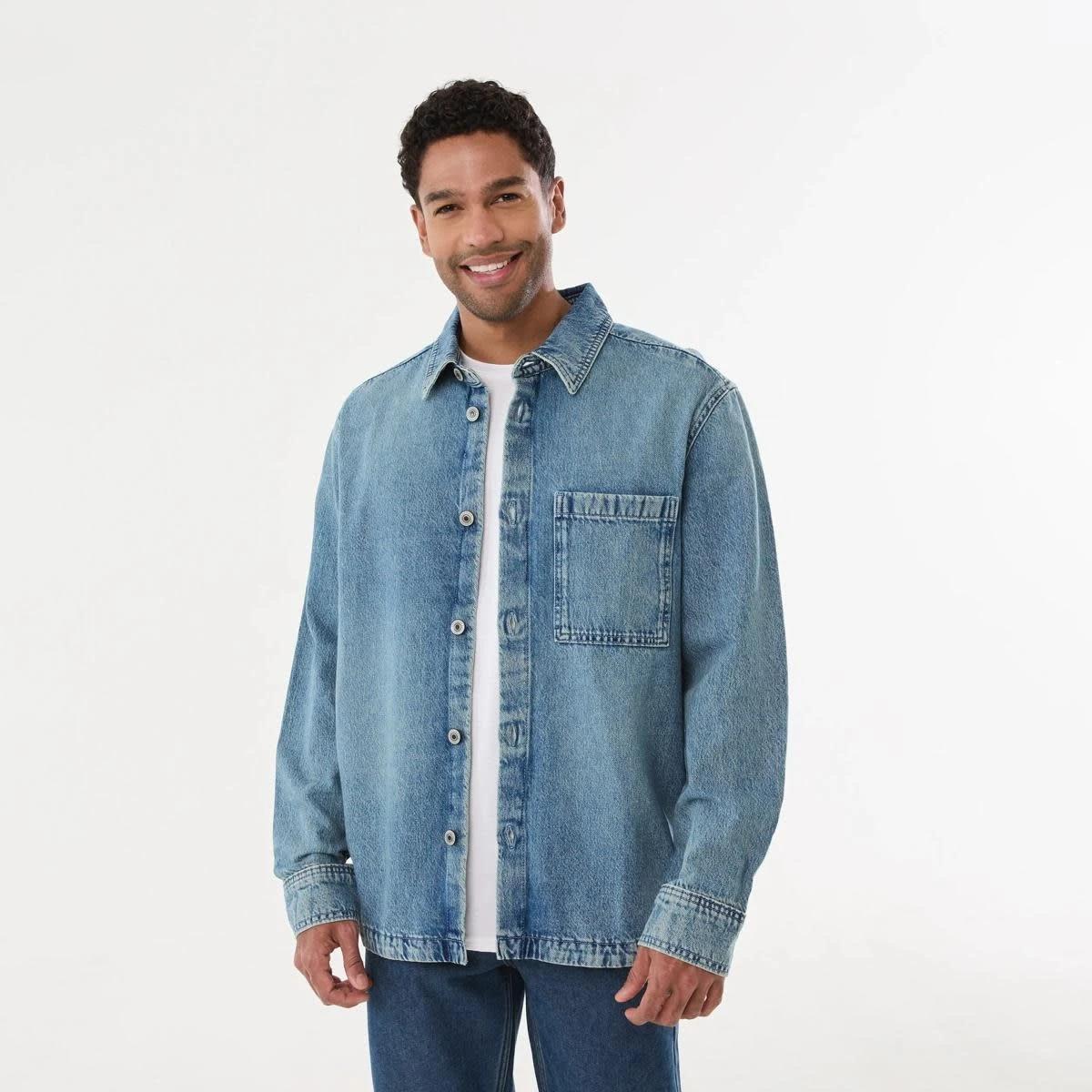 MNA CLOTHING ARTICLE #6769 LONG SLEEVE DENIM OVERSHIRT